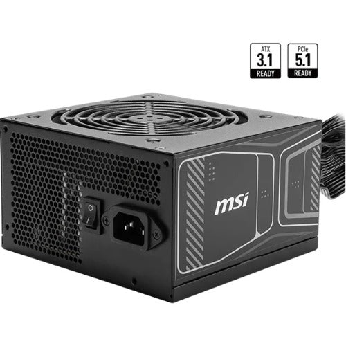 MSI MAG A750GN PCIE5 Bulk â€“ 750W, ATX, 80+ Gold, non modular, PCIe 5.1 16-pin, 2x PCIe 6+2, 4x SATA, 120mm sleeve fan, OCP/OVP/OPP/OTP/SCP, 100â€“240V