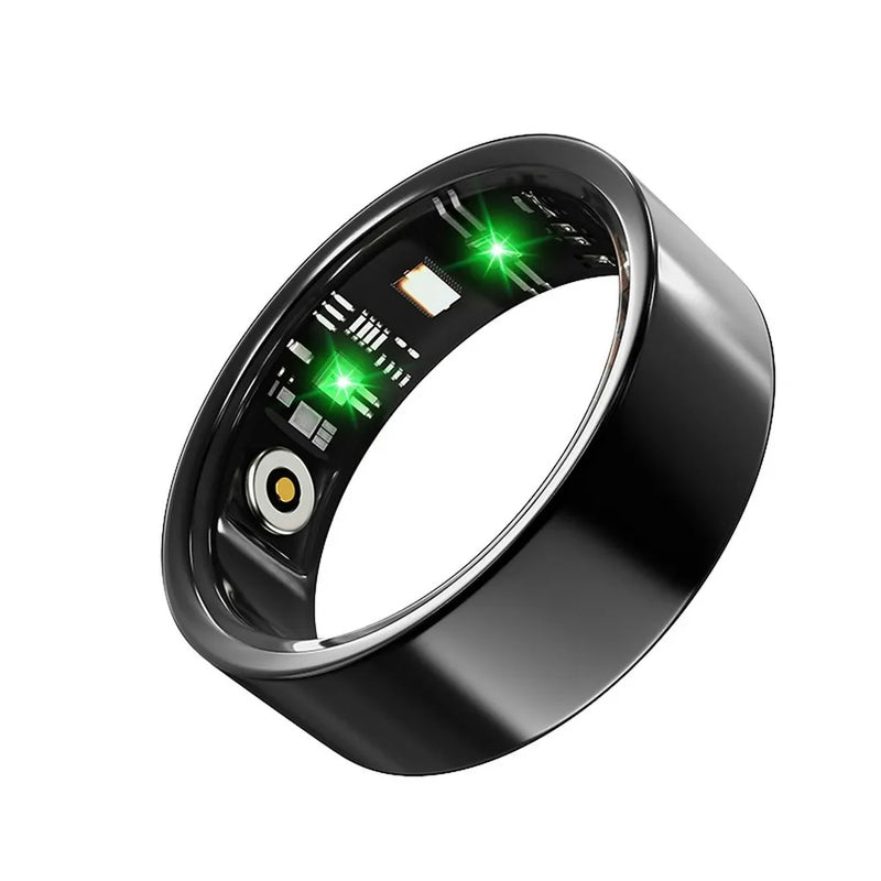 Smart Ring with Charging Case - Medium, Black