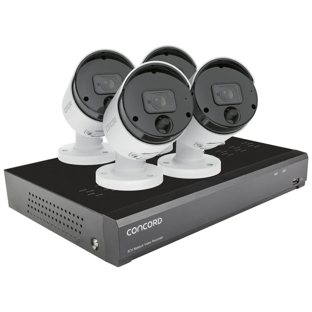 Concord 8CH 4K NVR Kit with 4 x 4K Bullet Cameras — Universal Electronics