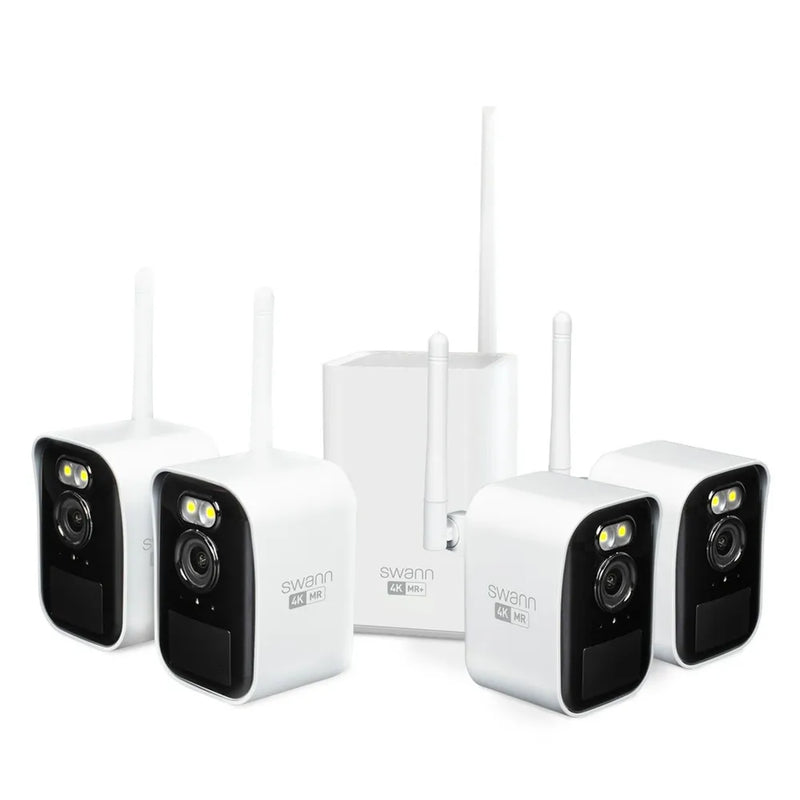 Swann MaxRanger 4K Mini Wireless Security System 4x4K Cams IP66 SWNVK-MRMINISD4-AU