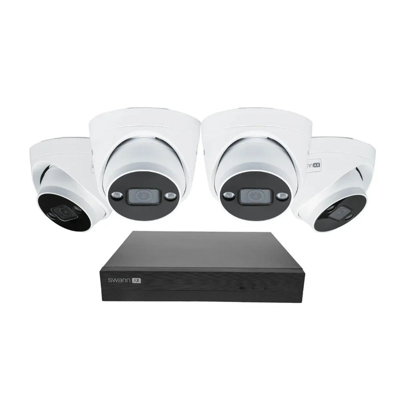 Swann 8Ch 4K NVR Kit 24/7 Recording with 4 x 4K Dome Spot Cameras IP66 SWNVK-8ADVANX4D-AU