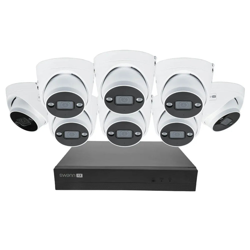 Swann 8Ch 4K NVR Kit 24/7 Recording with 8 x 4K Dome Spot Cameras IP66 SWNVK-8ADVANX8D-AU