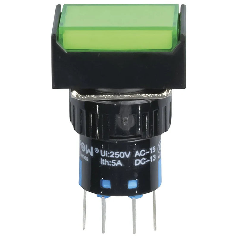 DPDT Illuminated Momentary Pushbutton IP65 Green