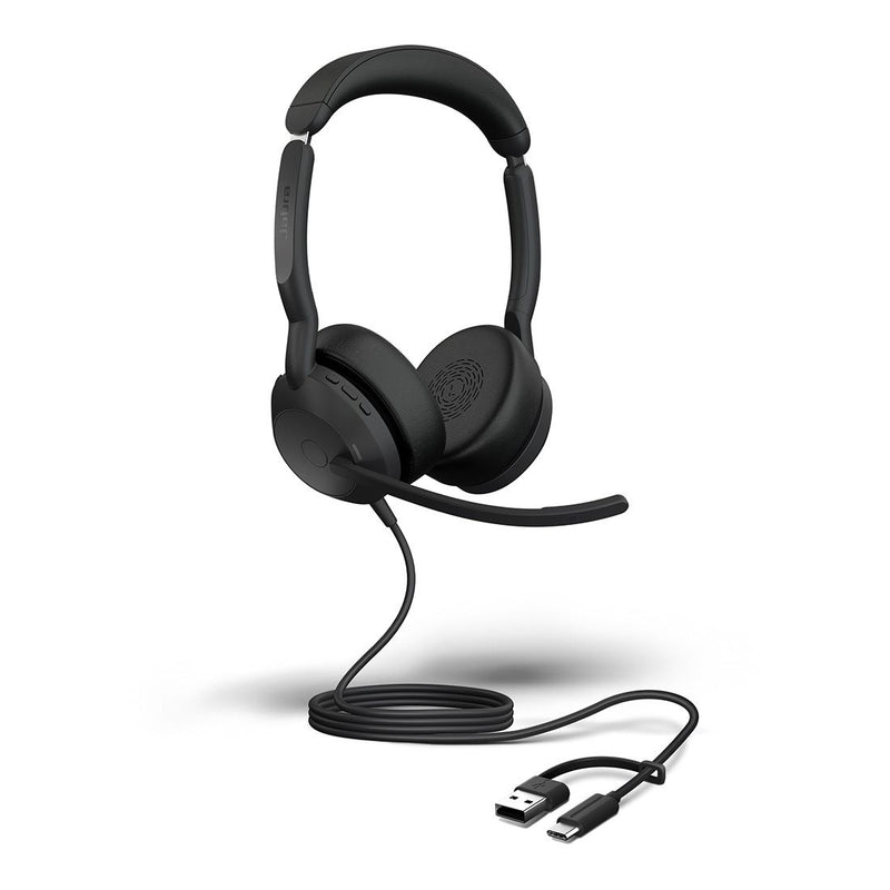 Jabra Evolve2 50, USB C/A UC Stereo Headset, BluetoothÂ®, 4 microphones, Active Noise Cancellation, Busylight, Call management, Air Comfort technology