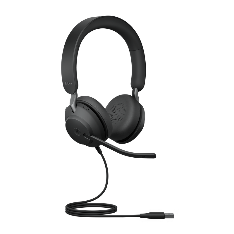 Jabra Evolve2 40 SE Wired USB-A MS Stereo Headset, 360Â° BusyLight, Noise Isolationg Ear Cushions, 2Yr  , Plug-and-play, 3-Microphone Technology