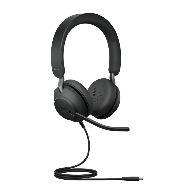 Jabra Evolve2 40 SE Wired USB-C MS Stereo Headset, 360Â° BusyLight, Noise Isolationg Ear Cushions, 2Yr  , Plug-and-play, 3-Microphone Technology