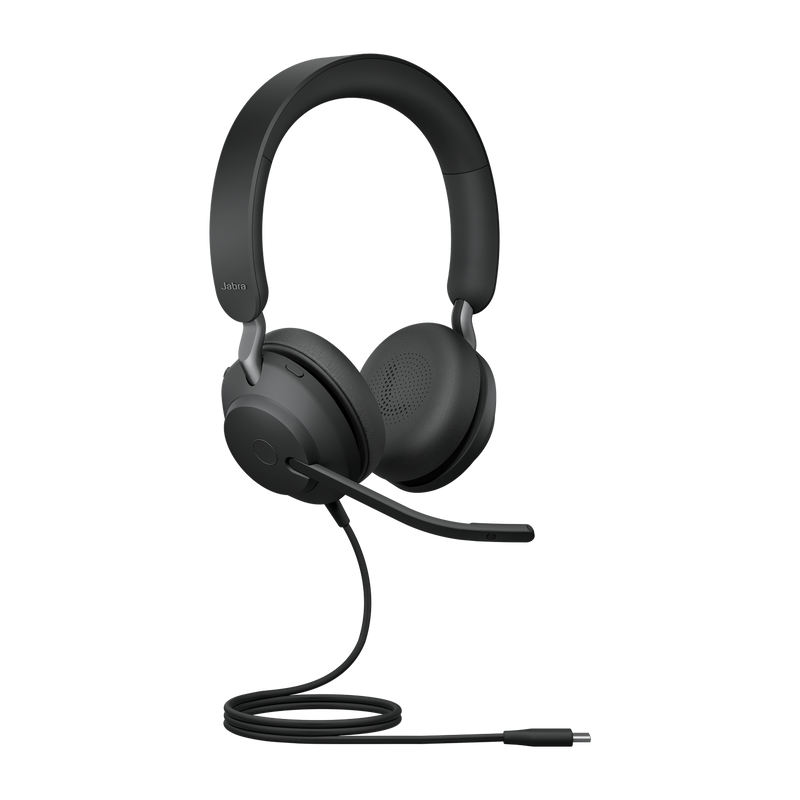 Jabra Evolve2 40 SE Wired USB-C UC Stereo Headset, 360Â° BusyLight, Noise Isolationg Ear Cushions, 2Yr  , Plug-and-play, 3-Microphone Technology