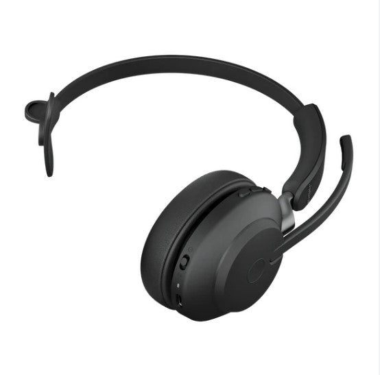 Jabra Evolve2 65 MS Mono Black Bluetooth Headset, Link 380 USB-C Passive Noise-cancelling, 2ys  , 3-Microphone Call Technology, Up to 37 Hours
