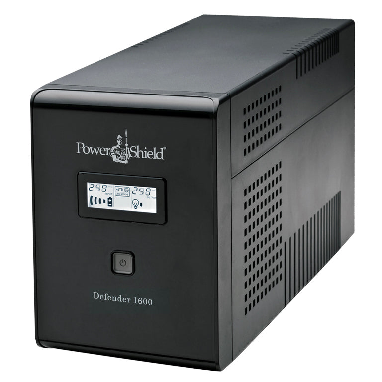 PowerShield Defender 1600VA/960W UPS, AVR, LCD display, 6 AUS sockets, user-replaceable batteries, 2-year