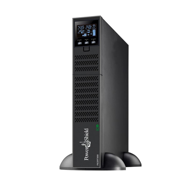 PowerShield Centurion RT 3000VA Long Run Model - 15Amp, No internal batteries, 2 AUS sockets, 10A, C13 x 5, 16A, C19 x 1, 2-year