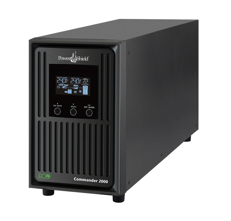 PowerShield Commander 2000VA/1800W - 10Amp, Line Interactive Pure Sine Wave Tower UPS with AVR, 2 AUS sockets, 10A, C13 x 3, 2-year
