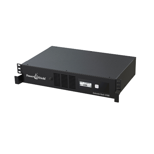 PowerShield Defender RackMount 1500VA/900W, 2RU Shallow depth UPS, 5 AUS sockets, 2 x 10 Amp IEC, user-replaceable batteries, 2-year