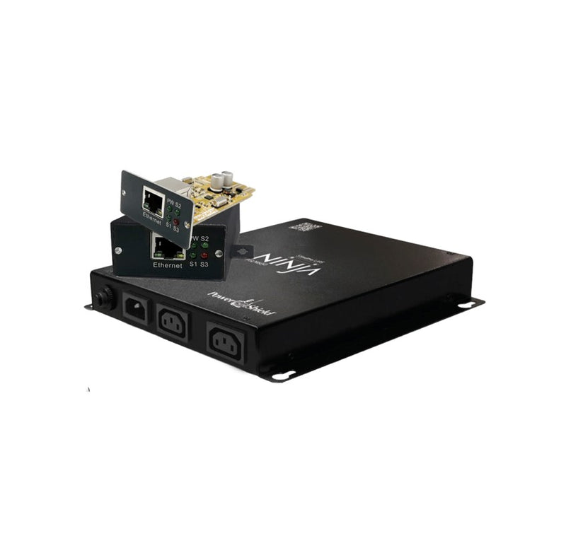 PowerShield Ninja Slimline Network Ready Bundle (1xPSLN600 + 1x PSECB + 1xPSSNMPV1), 2x IEC Outputs, 5-year