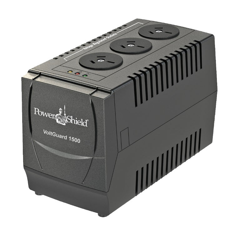 PowerShield VoltGuard 1500VA/750W Voltage Regulator, protects sensitive equipment from voltage fluctuations, 2-year