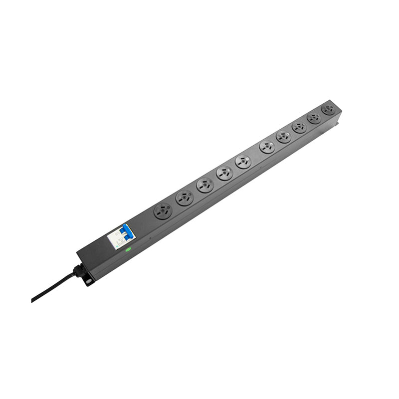 PowerShield Vertical PDU with 10A Aus Input plug, 10 x ANZ 10Amp outlets, provides reliable power distribution for vertical installations