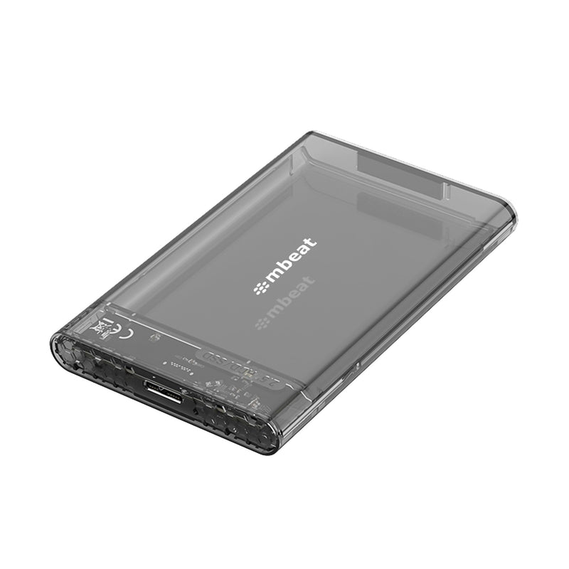 mbeatÂ® A1 See-Through Tool Free USB 3.0 2.5' SATA HDD Enclosure - Black USB Port: USB 3.0 Data Speed: Maximum up to 5Gbps Product Weight: 53g