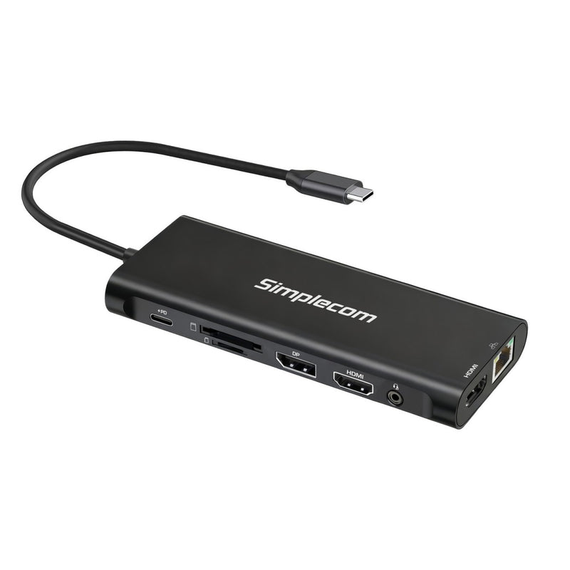 Simplecom CHT814 14-in-1 USB-C 4K Triple Display MST Docking Station with Dual HDMI DP