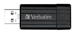 Verbatim Store'n'Go Pinstripe USB 2.0 Drive 16GB, Slim Retractable Design, 2 Years Limited    (Black)