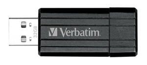 Verbatim Store'n'Go Pinstripe USB Drive 32GB USB Storage Drive Memory Stick (Black) 2 Years Limited