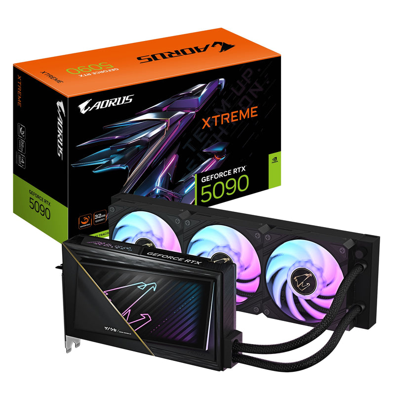 Gigabyte AORUS GeForce RTXâ„¢ 5090 XTREME WATERFORCE 32G, 2655 MHz , CUDA 21760, 28 Gbps, GDDR7, 512 bit, PSU 1000W, DisplayPort 2.1b *3 HDMI 2.1b *1