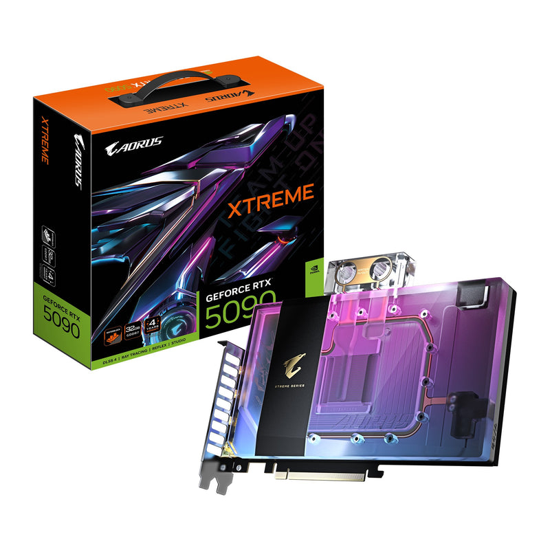 Gigabyte AORUS GeForce RTXâ„¢ 5090 XTREME WATERFORCE WB 32G, 2655 MHz, CUDA 21760, 28 Gbps, GDDR7, 512 bit, PSU 1000W, DisplayPort 2.1b *3 HDMI 2.1b *1