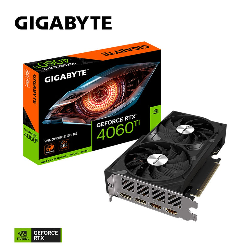 (LS) Gigabyte nVidia GeForce RTXâ„¢ 4060 Ti WINDFORCE OC 8G, 2550 MHz, CUDA 4352, 18 Gbps, GDDR6, 128 bit, PCI-E 4.0,500W,DisplayPort 1.4a*2 HDMI 2.1a*2