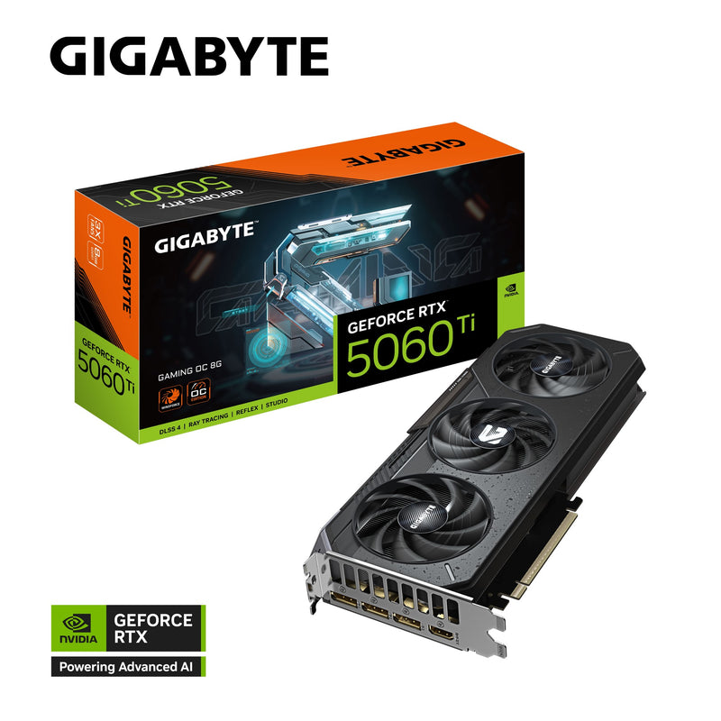 Gigabyte GeForce RTXâ„¢ 5060 Ti GAMING OC 8G, 2647 MHz, CUDA TBD, 28 Gbps, GDDR7, 128 bit, PCI-E 5.0, PSU 650W, DisplayPort 2.1b *3 HDMI 2.1b *1