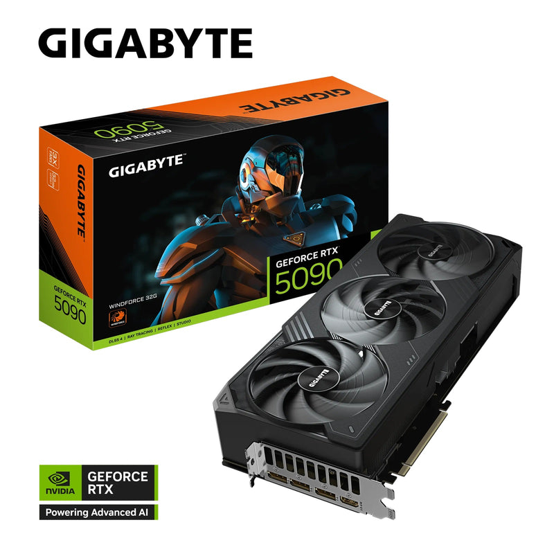 Gigabyte GeForce RTXâ„¢ 5090 WINDFORCE 32G, 2407 MHz, CUDA 21760, 28 Gbps, GDDR7, 512 bit, PCI-E 5.0, PSU 1000W, DisplayPort 2.1b *3 HDMI 2.1b *1