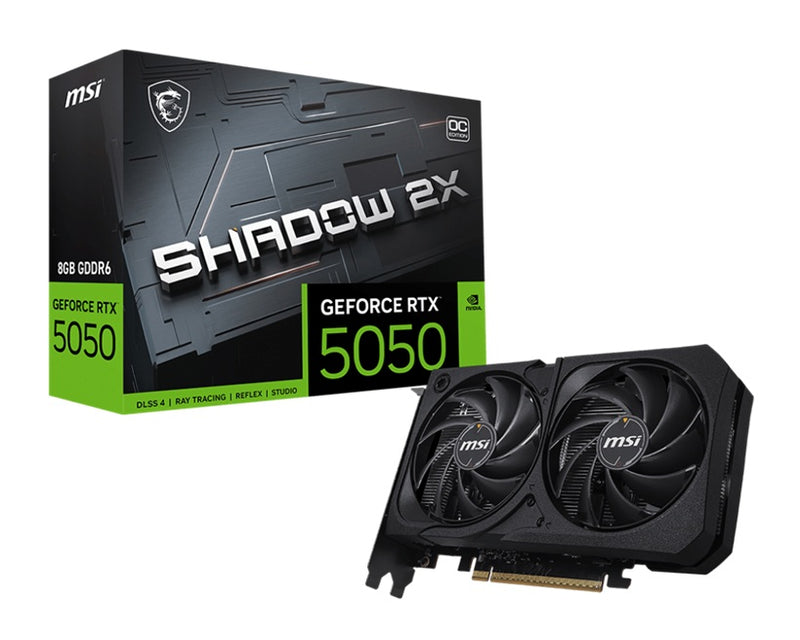 MSI nVidia GeForce RTX 5050 8G SHADOW 2X OC, Boost: 2602 MHz, CUDA 2560 Units, 8GB GDDR6, HDMIâ„¢ x 1 (embargo)