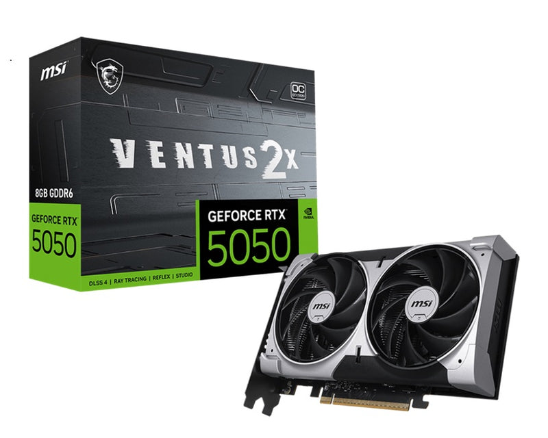 MSI nVidia GeForce RTX 5050 8G VENTUS 2X OC, Boost: 2560 MHz, CUDA 2560 Units, 8GB GDDR6, HDMIâ„¢ x 1 (embargo)