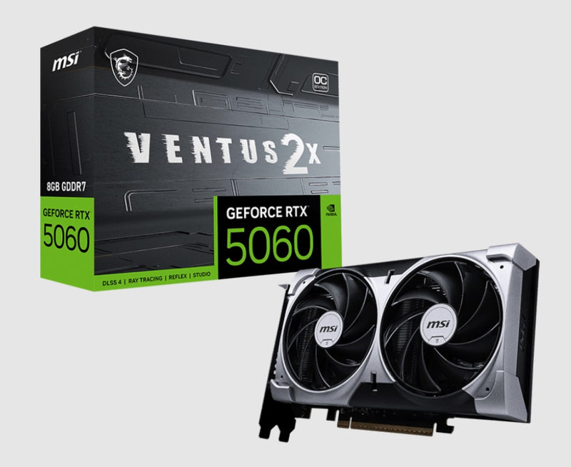 MSI nVidia GeForce RTX 5060 8G VENTUS 2X OC, PCI ExpressÂ® Gen 5 x16, Boost: 2527 MHz, CUDA 3840 Units, 8GB GDDR7, . HDMIâ„¢ x 1
