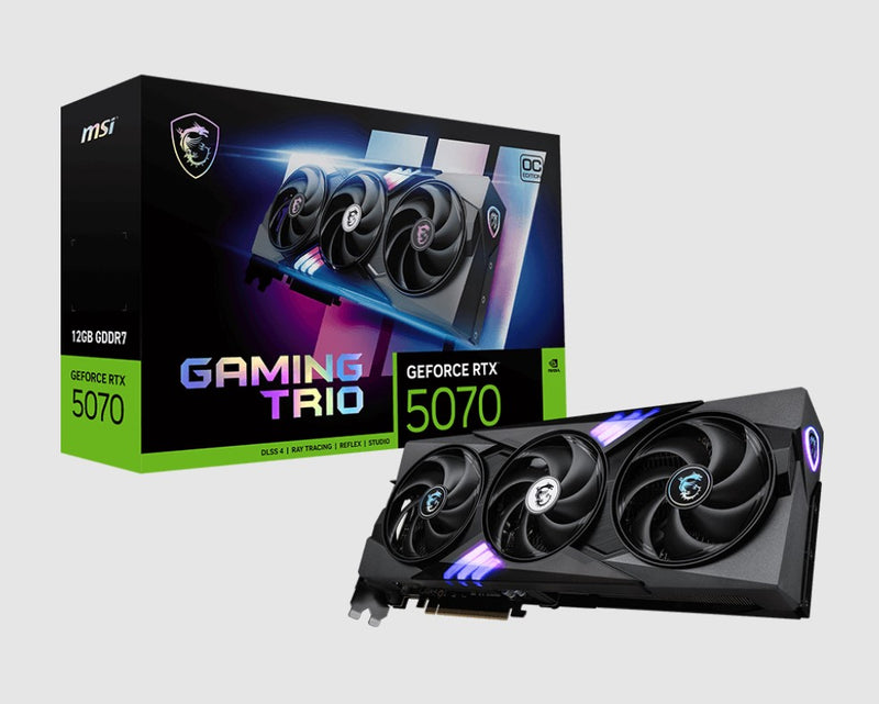 MSI nVidia GeForce RTXâ„¢ 5070 12G GAMING TRIO OC, PCI ExpressÂ® Gen 5, Boost: 2610 MHz, CUDA 6144 Units, 12GB GDDR7, HDMIâ„¢ x 1