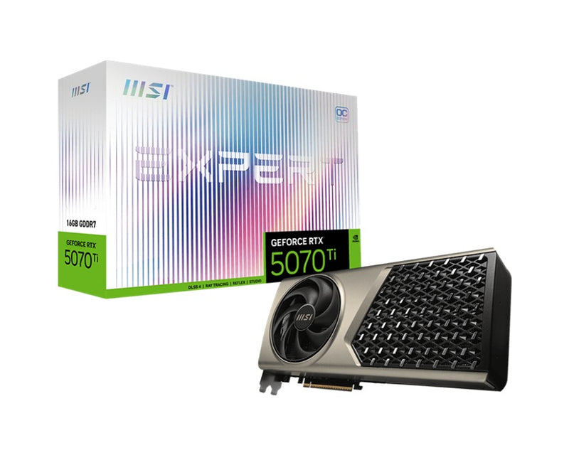 MSI nVidia GeForce RTX 5070 Ti 16G EXPERT OC, PCI ExpressÂ® Gen 5, Boost: 2482 MHz, CUDA 8960 Units, 16GB GDDR7, HDMIâ„¢ x 1