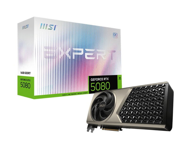 MSI nVidia GeForce RTX 5080 16G EXPERT OC, Boost: 2640 MHz, CUDA 10752 Units, 16GB GDDR7, HDMIâ„¢ x 1