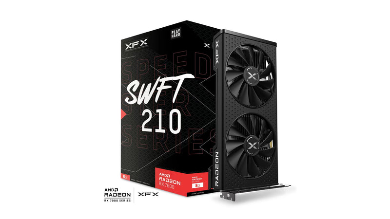 XFX Speedster SWFT210 AMD Radeon RX 7600 Core Gaming Graphics Card with 8GB GDDR6 HDMI 3xDP, AMD RDNAâ„¢ 3  (RX-76PSWFTFY)