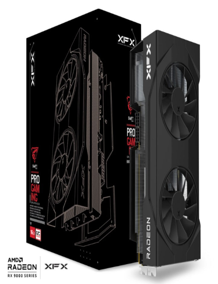 XFX Swift AMD Radeon RX 9070 OC Dual Fan Gaming Edition with 16GB GDDR6 HDMI 3xDP, AMD RDNAâ„¢ 4 (RX-97SWFT2BQ)