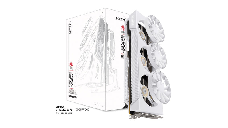 XFX Mercury AMD Radeon RX 9070XT OC White Magnetic Air Edition with RGB 16GB GDDR6 HDMI 3xDP, AMD RDNAâ„¢ 4 (RX-97TMARGW9)