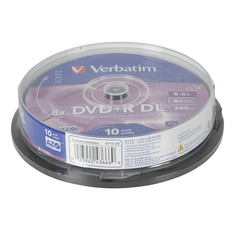 Verbatim DVD+R DL 8.5GB 8x Spindle 10 Pack