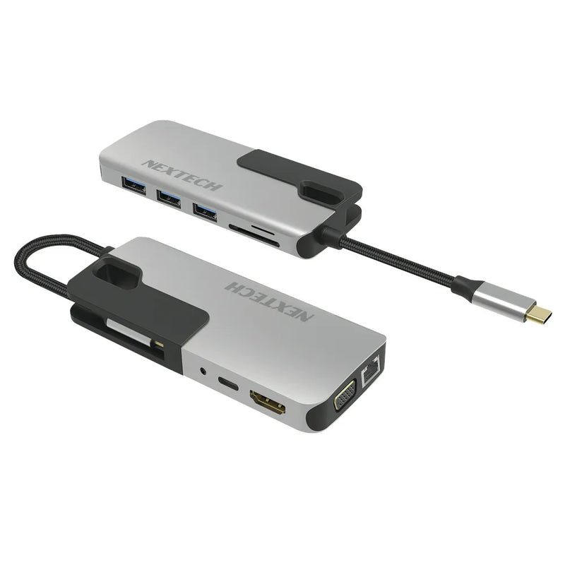 10 in 1 Multifunction USB Type-C Hub with HDMI+VGA, Network, USB Ports and USB Type-C with Power Delivery