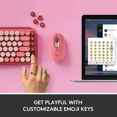 Logitech POP Keys Wireless Mechanical Keyboard With Emoji Keys and Heartbreaker