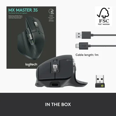 Logitech® MX Master 3S Graphite Advance Wireless 2.4GHz Mouse