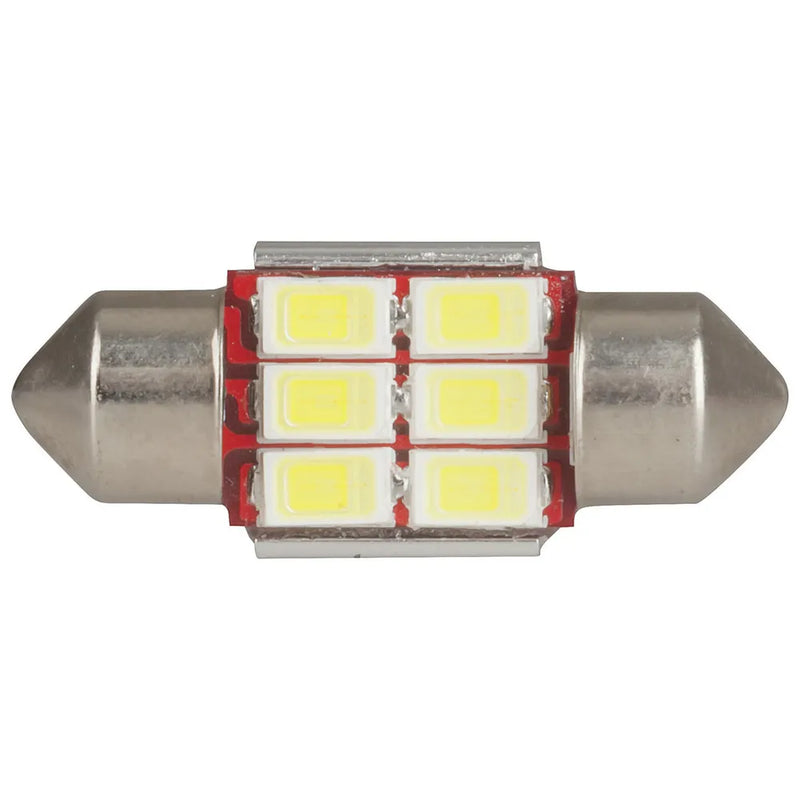 LED Festoon Globe, 31mm 6x5730 LEDs, CANBus Compatible