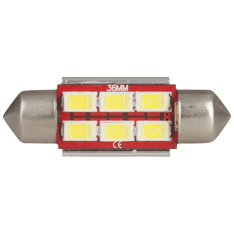 LED Festoon Globe, 36mm 6x5730 LEDs, CANBus Compatible