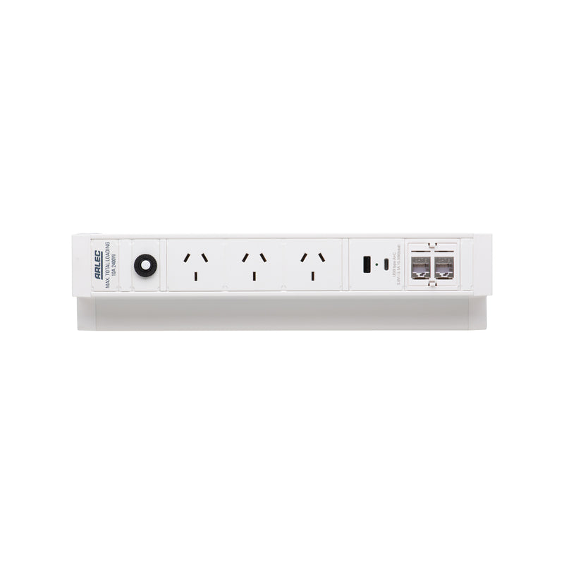 Arlec 3 Outlet Powerboard with USB A + C & CAT 6 Ethernet Outlets