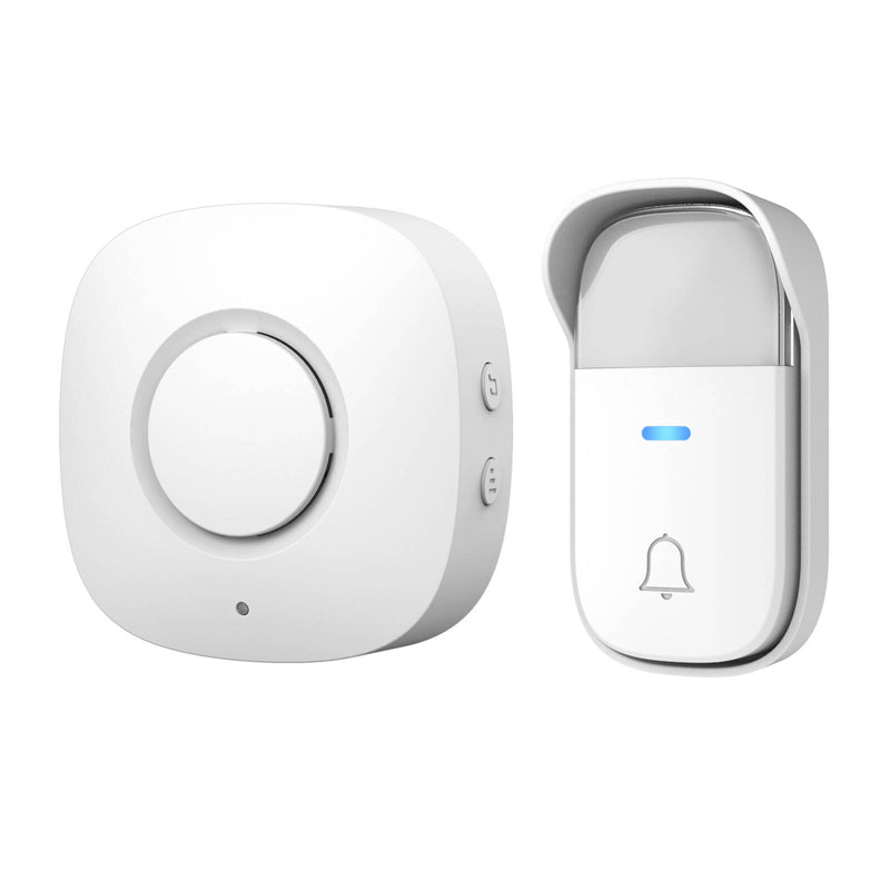 Arlec Plug-in Door Chime With 150m Wireless Kinetic Push Button - White