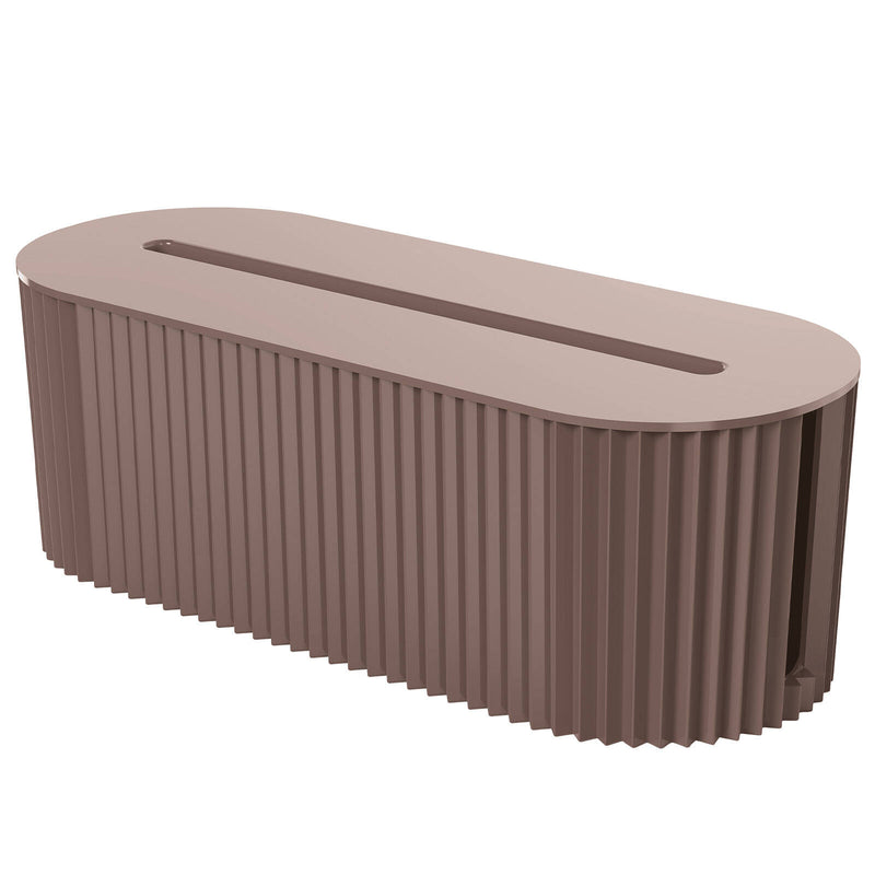 Arlec Ribbed Cable Tidy Box Simply Taupe