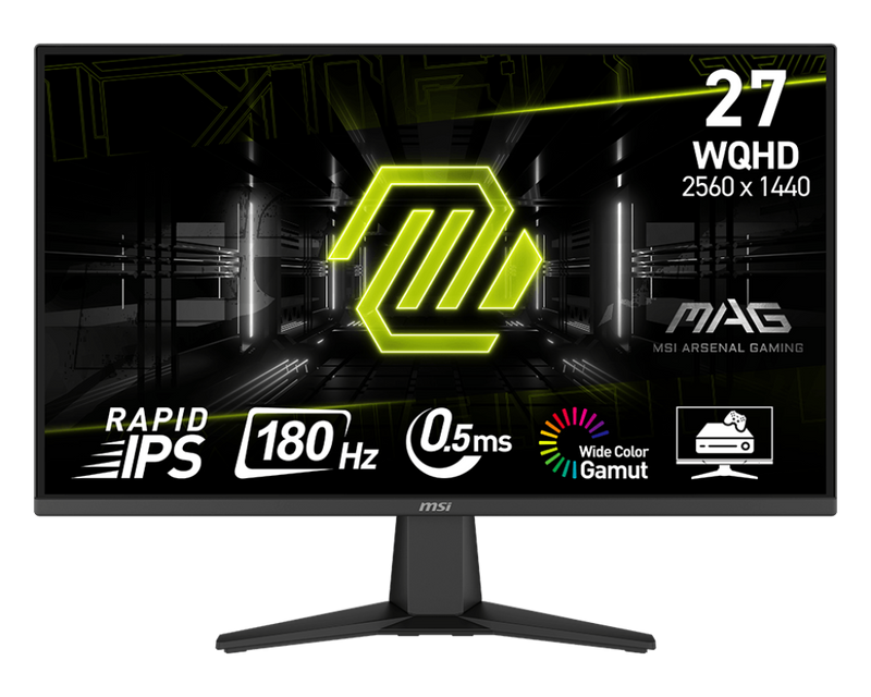 MSI BLACK/27"/FLAT/RAPID IPS/2560x1440/180Hz/0.5ms/2xHDMI+1xDP/